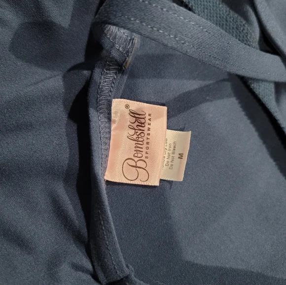 Bombshell sportswear sculpted bodysuit one piece denim Navy blue md - Picture 6 of 6